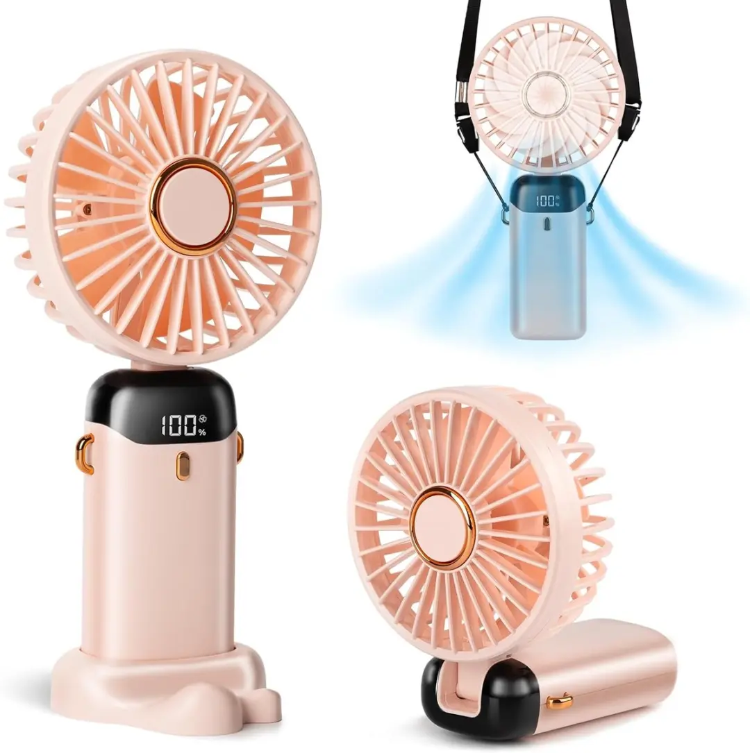 ECTEATOY Handventilator 5 Snelheden Roze