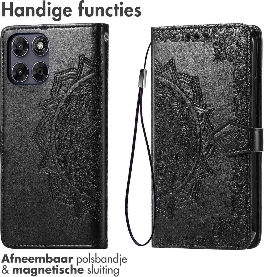 Imoshion Moto G77 Hoesje - 3 Pasjes - Zwart