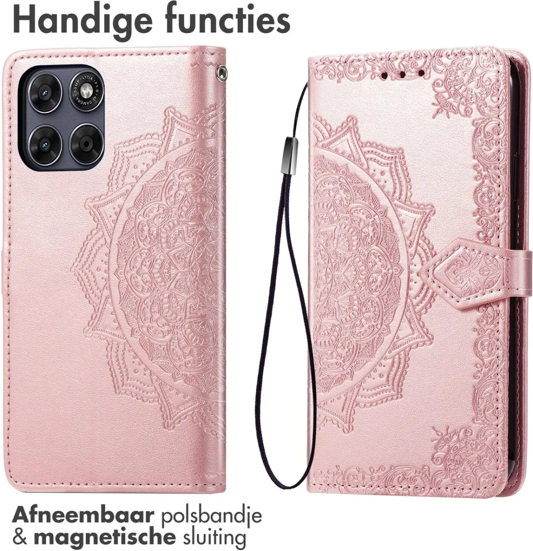 Imoshion Moto G77 Hoesje - Roségoud - 3 Pasjes