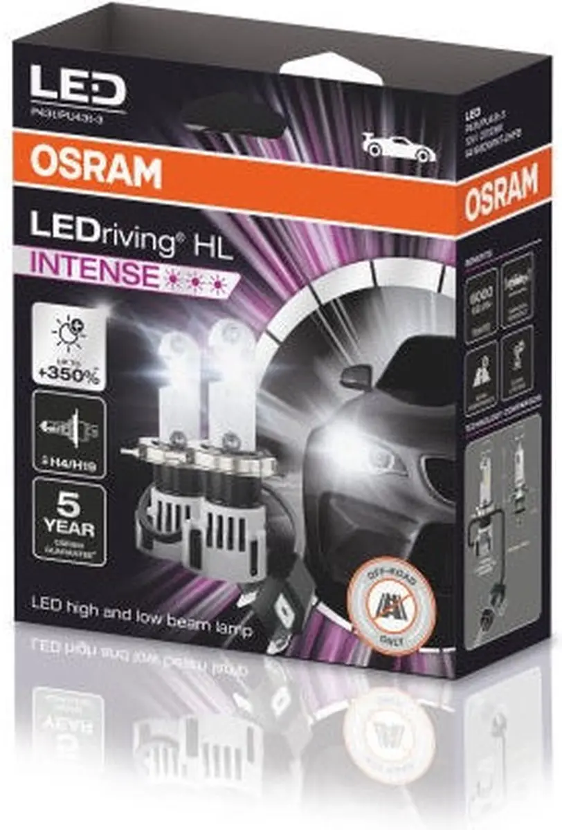 Osram LEDriving HL INTENSE H4/H19 64193DWINT-2HFB - 2 Stuks