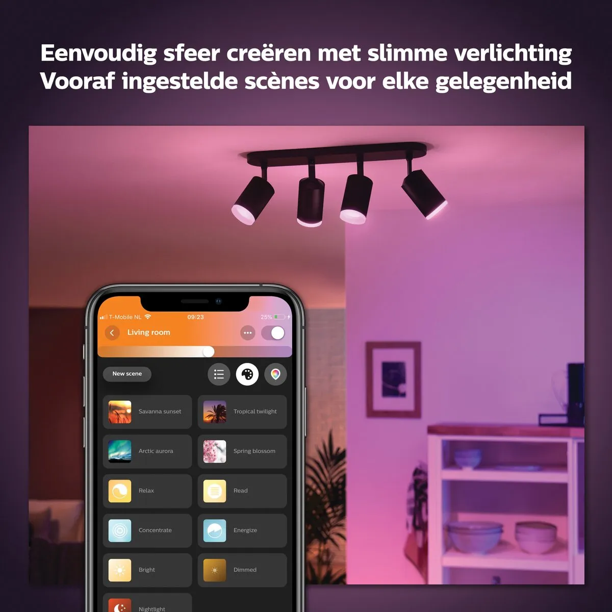 Philips Hue Fugato Opbouwspot 4-spots - Zwart