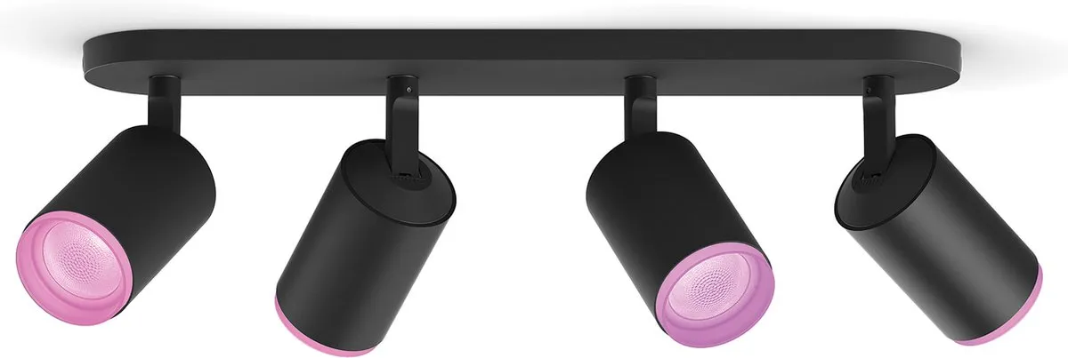 Philips Hue Fugato Opbouwspot 4-spots - Zwart