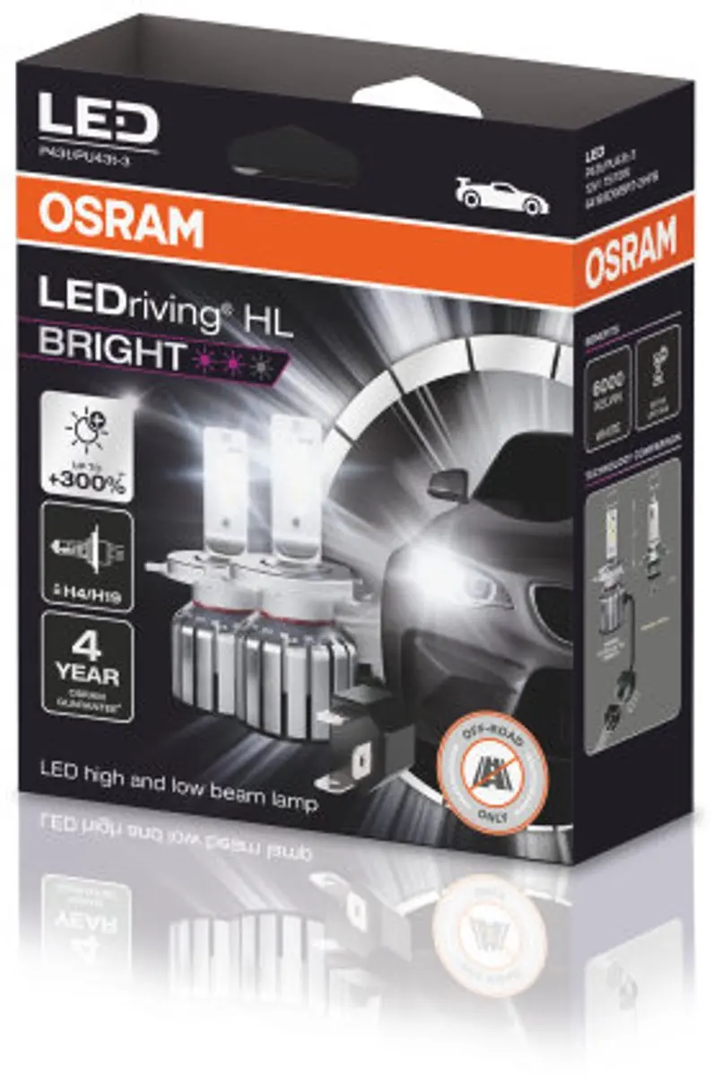 Osram LEDriving HL BRIGHT H4/H19 LED Koplamp 6000K - 2 Stuks