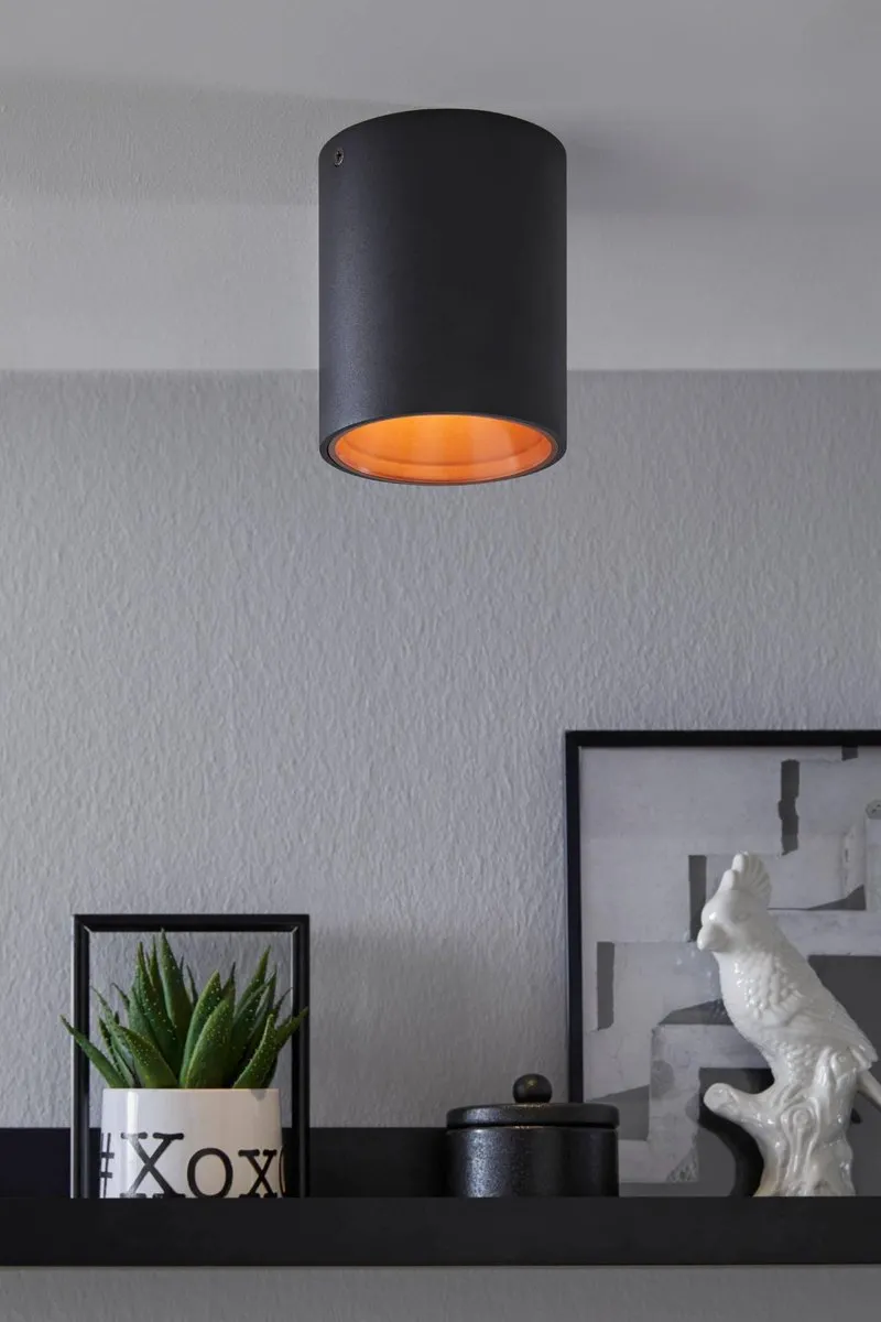 Eglo Polasso Plafondlamp LED Ø10cm - Zwart/Koper