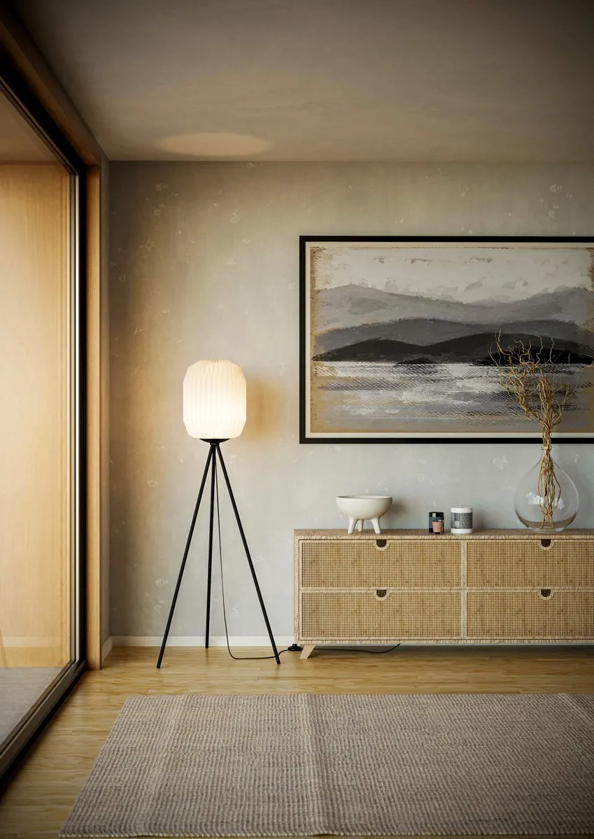 Eglo Belgrave Vloerlamp E27 141,5cm - Zwart/Wit - afbeelding 6 van 6