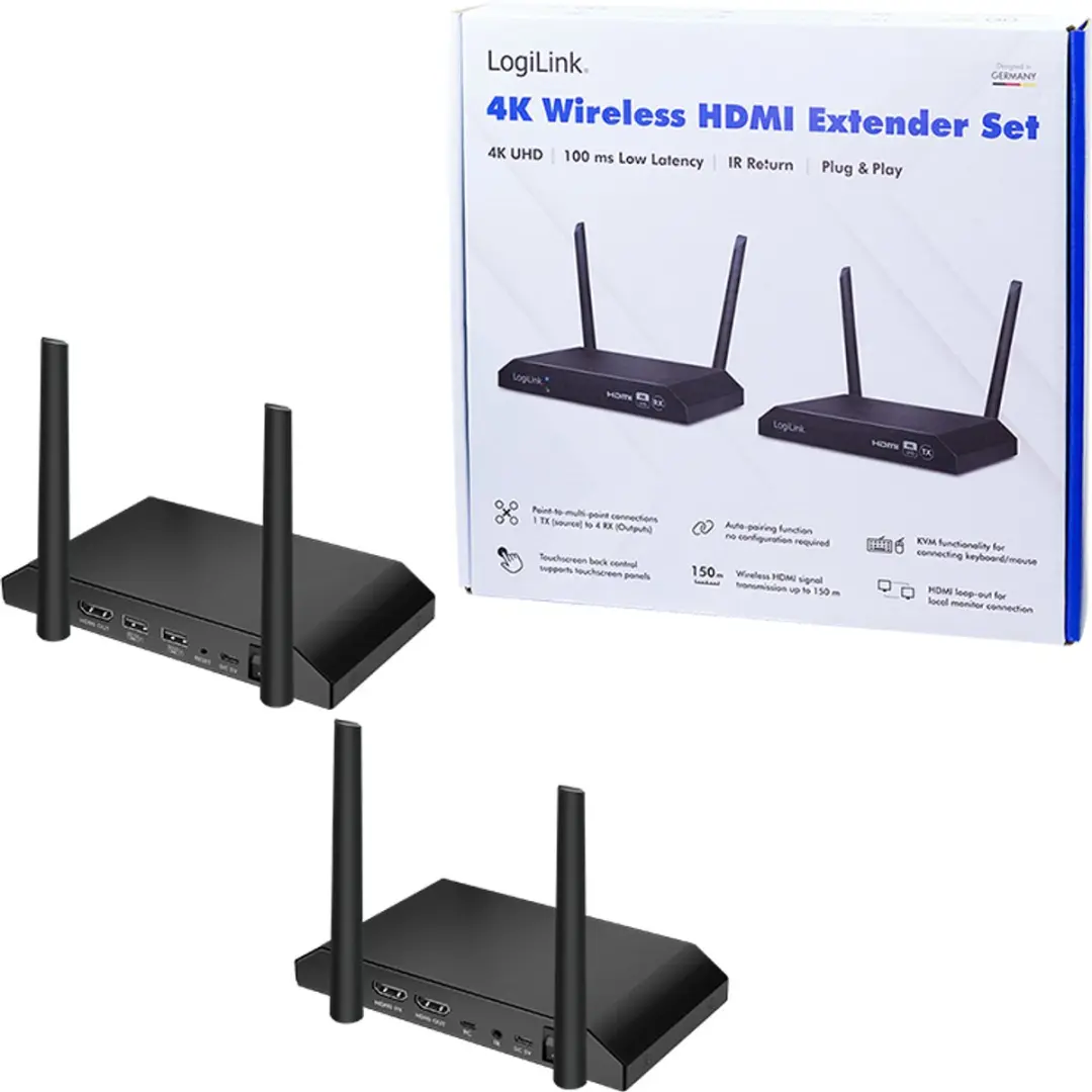 Logilink HDW0103 Draadloze HDMI-set - 150m - Zwart