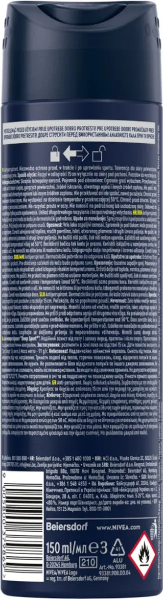NIVEA Men Deep Sport Antitranspirant 150ml