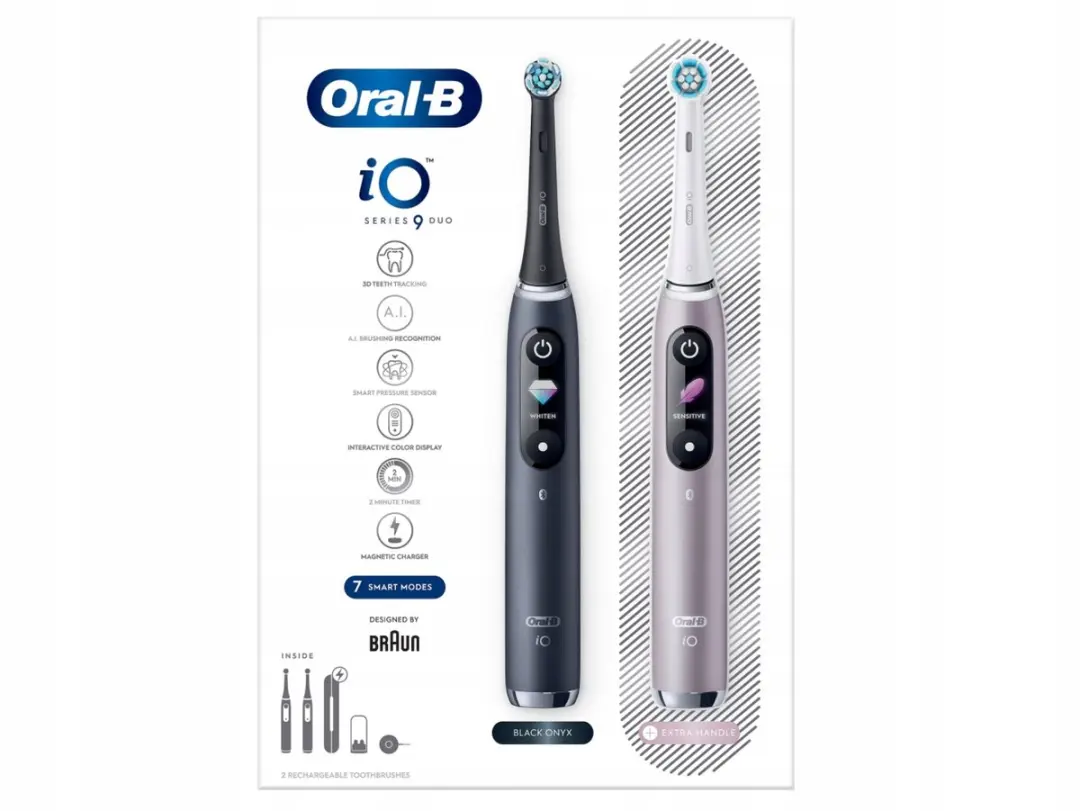 Oral-B iO Series 9 Duo Sonische Tandenborstel - 7 Modi - Zwart/Roze