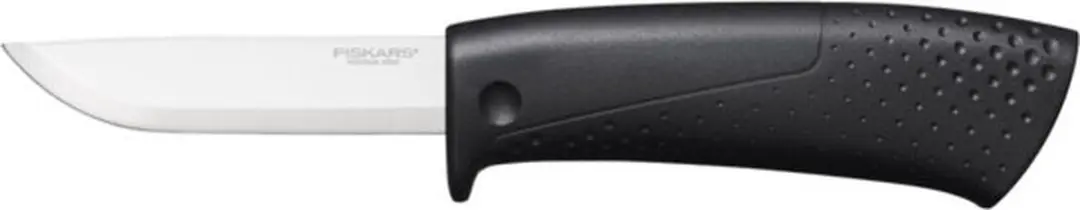 Fiskars 1023617 Bouwmes - Ingebouwde Slijper - Roestvrijstalen Lemmet - Zwart/Oranje