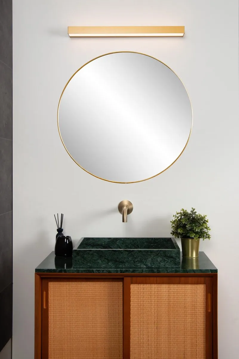 Lucide ALEXA Wandlamp Badkamer LED 8W IP44 Mat Goud/Messing