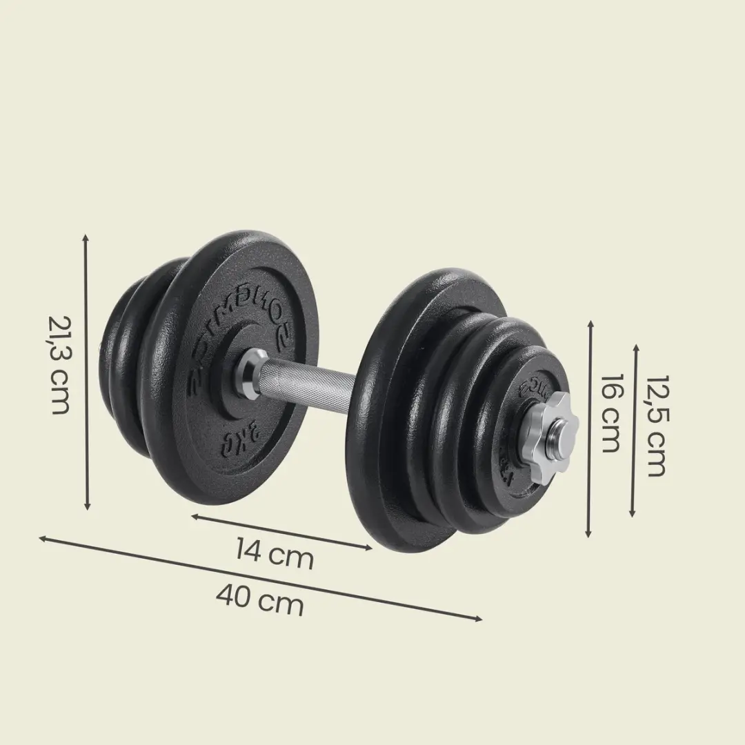 Songmics Verstelbare Halterset Gietijzer - 2 Stuks - 20 kg Noir