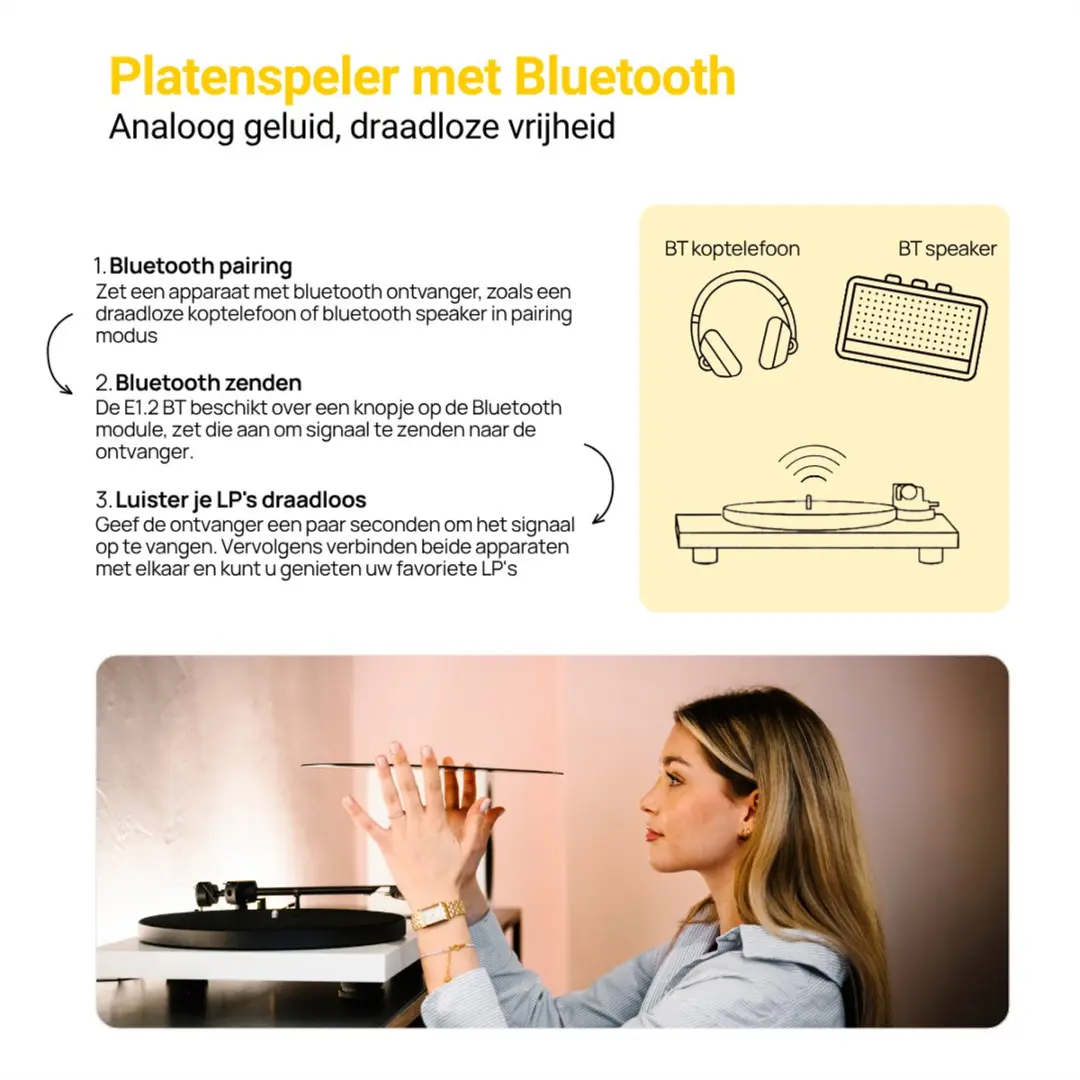 Pro-Ject E1.2 BT Platenspeler - Walnoot