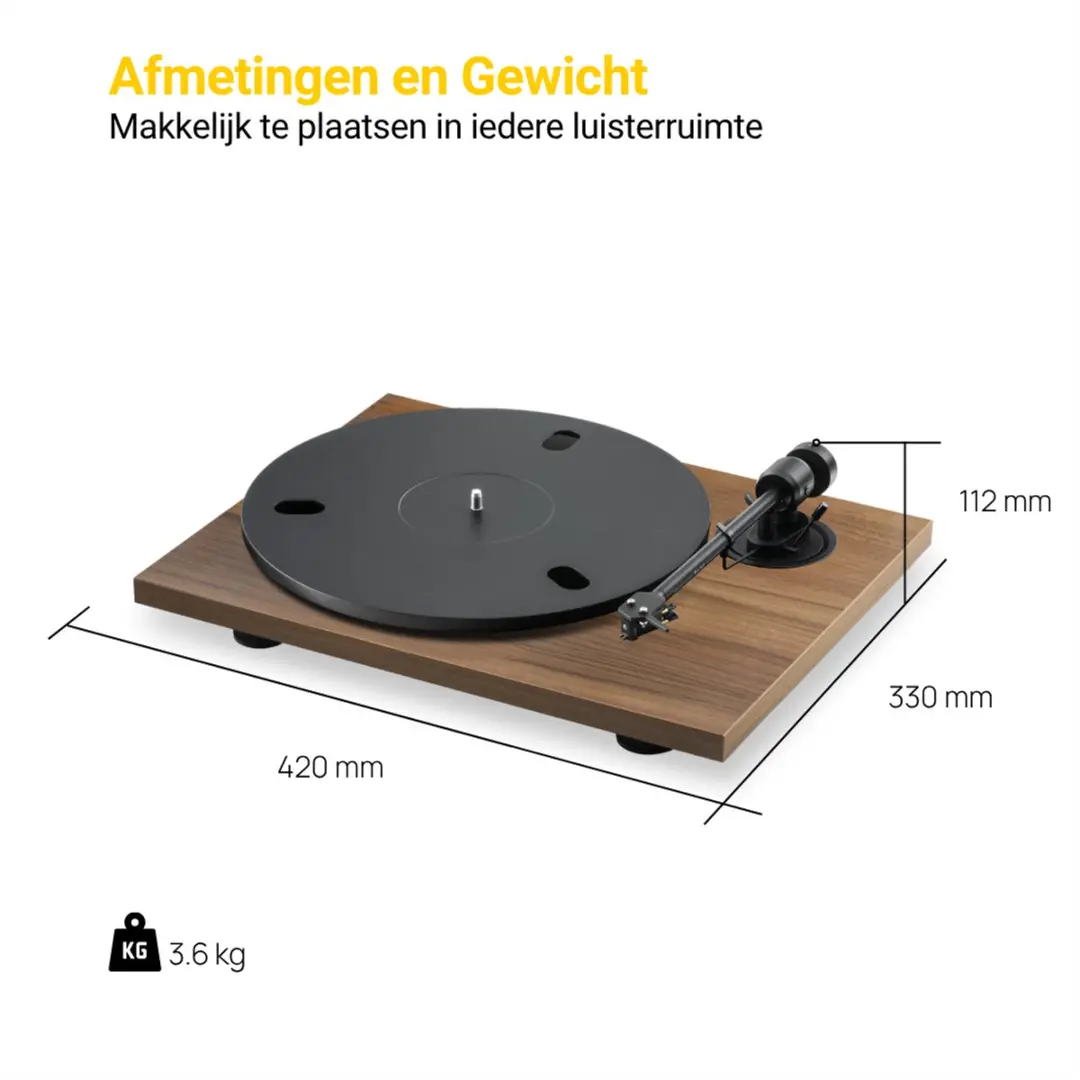 Pro-Ject E1.2 BT Platenspeler - Walnoot