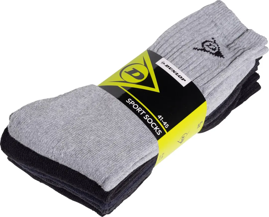Dunlop Heren Sportsokken 5-Pack - Maat 41-45 - Multicolor