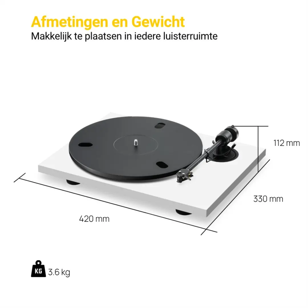 Pro-Ject E1.2 BT Bluetooth Platenspeler - Wit
