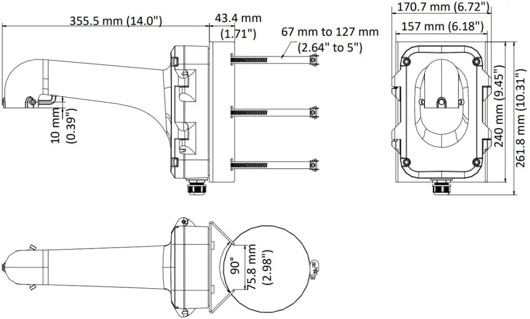 Hikvision DS-1604ZJ-POLE Camerasteun - Wit