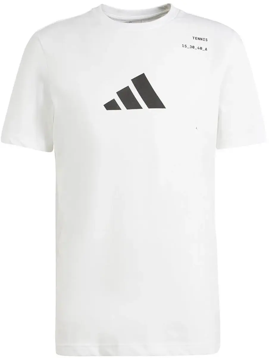 Adidas Graphic Tennisshirt Heren S - Wit