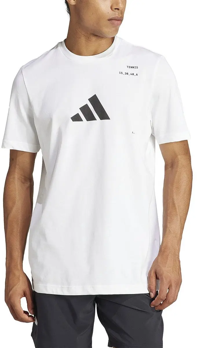 Adidas Graphic Tennisshirt Heren S - Wit