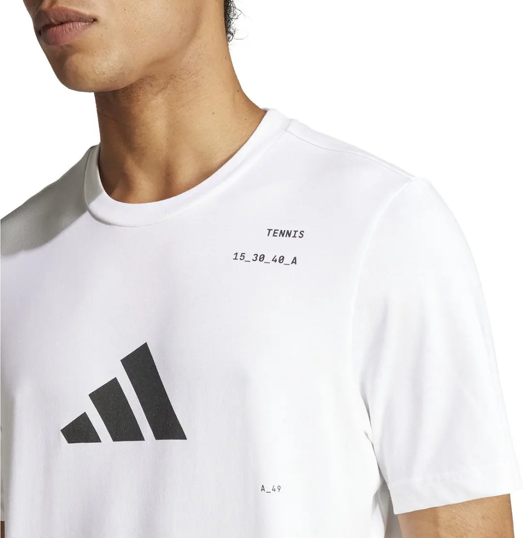 Adidas Graphic Tennisshirt Heren S - Wit - afbeelding 6 van 6