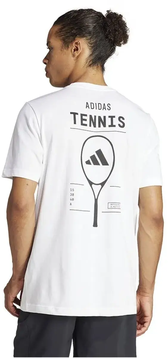 Adidas Graphic Tennisshirt Heren S - Wit
