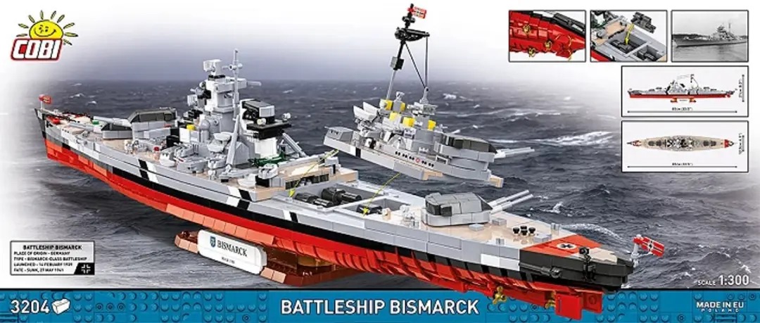 Cobi Slagschip Bismarck COBI-4860 - 3204 Stukken - Meerkleurig