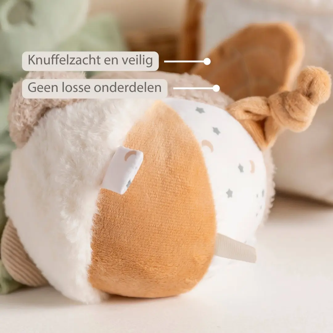 Nattou Lapidou Knuffel Activiteitenbal 15cm - Beige - afbeelding 6 van 6