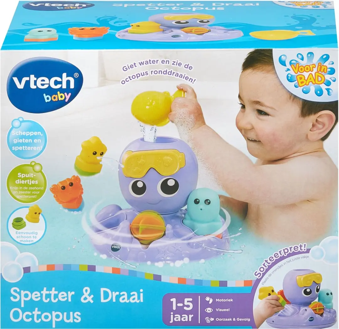 VTech Baby Spetter & Draai Octopus 80-579223 - Meerkleurig - afbeelding 6 van 6