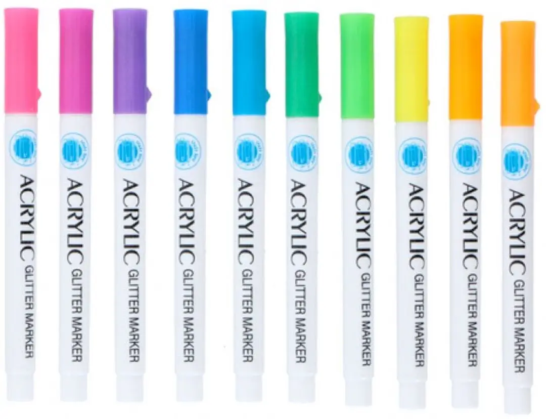 Eddy Toys Acrylstiften Glitter - 10 Stuks - Multikleur