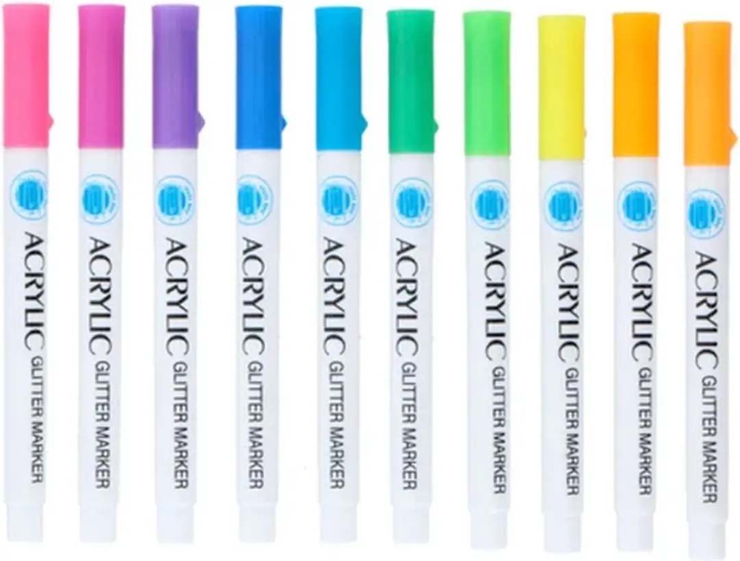 Eddy Toys Acrylstiften Glitter - 10 Stuks - Multikleur