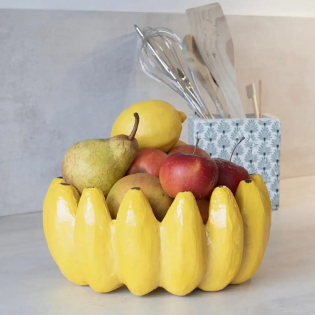 Decopatch Schaal Bananen - Wit/Natuurlijk