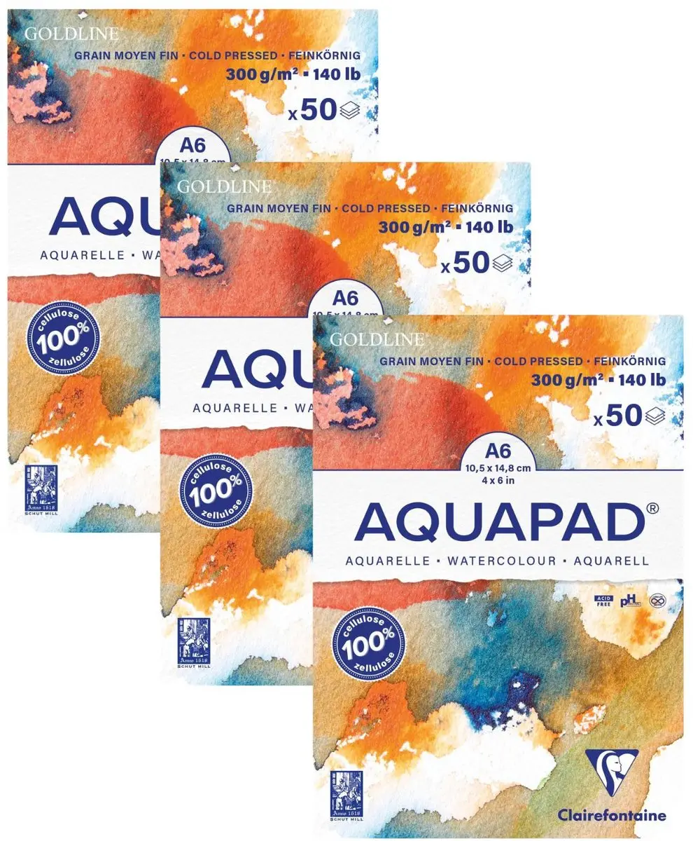 Clairefontaine Goldline Aquapad Aquarelpapier A6 300g