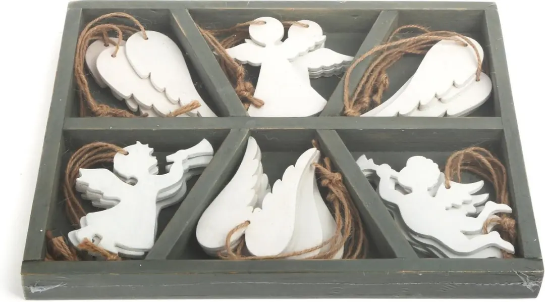 Small Foot Houten Kersthangers Engel - 18 Stuks