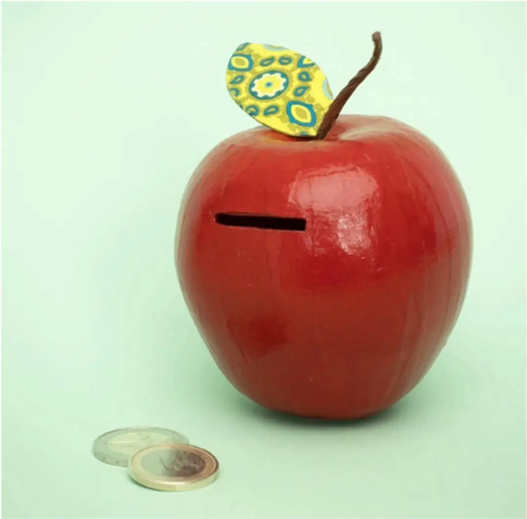 Decopatch Spaarpot Appel - Wit/Natuurlijk