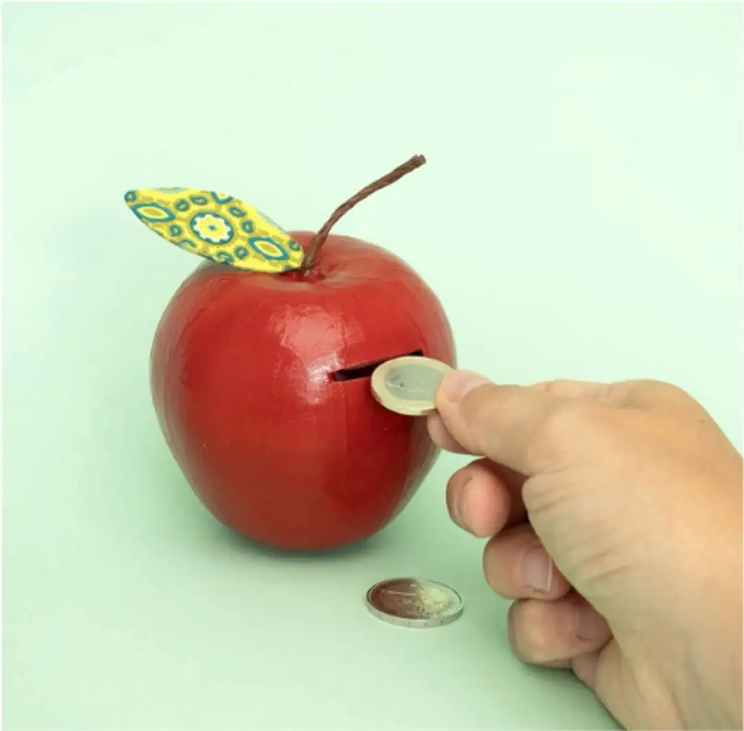 Decopatch Spaarpot Appel - Wit/Natuurlijk