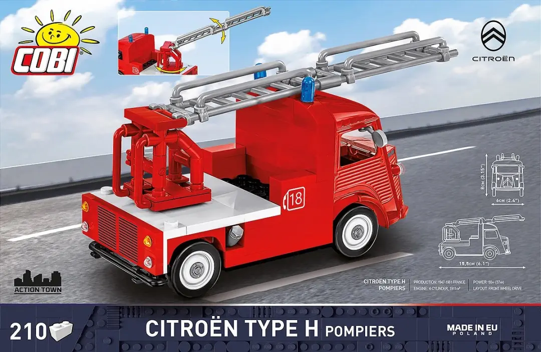 Cobi Citroën Type H Brandweer - 210 Onderdelen - Meerkleurig - afbeelding 6 van 6