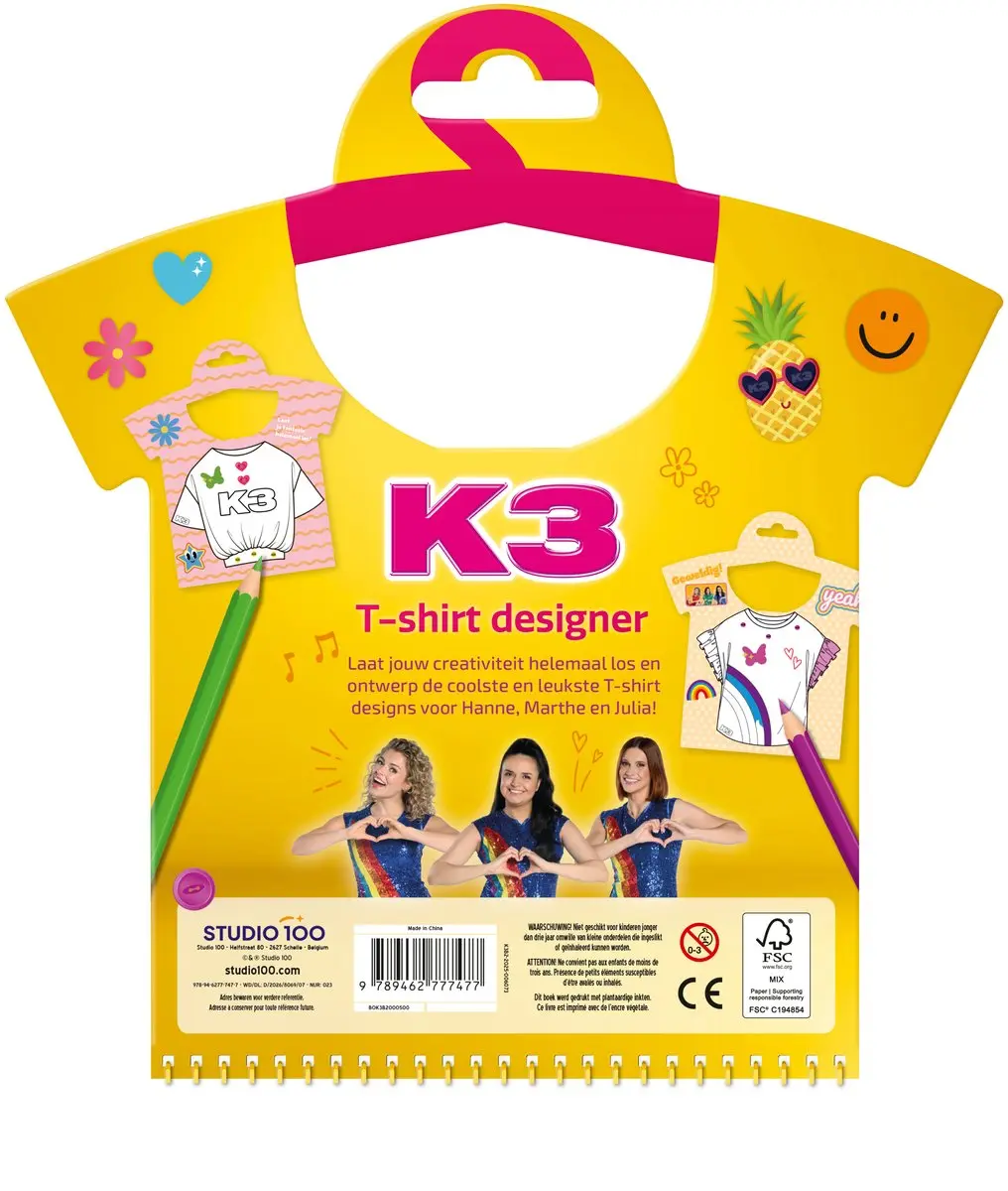Studio 100 K3 Doeboek T-shirt Designer