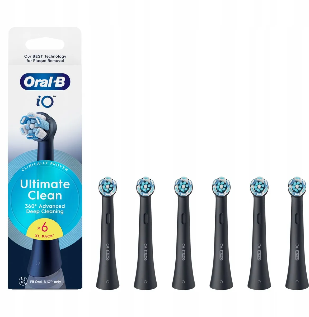 Oral-B iO Ultimate Clean Opzetborstels - 6 Stuks - Zwart