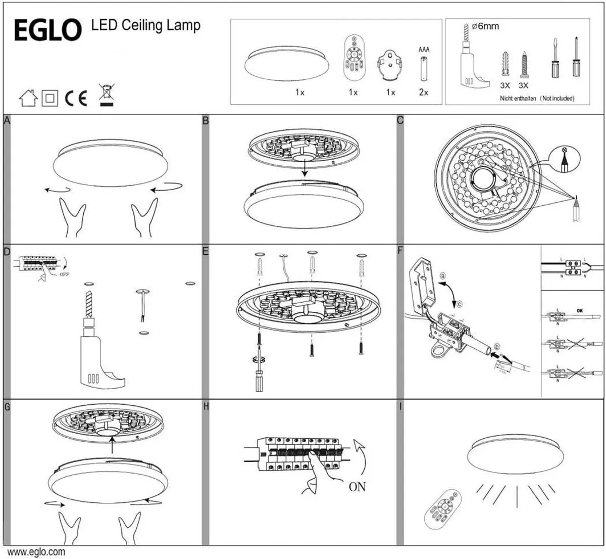Eglo Crosslink TOTARI-C LED Plafondlamp 40cm - Wit - RGBW - Dimbare 2700-6500K - afbeelding 3 van 5
