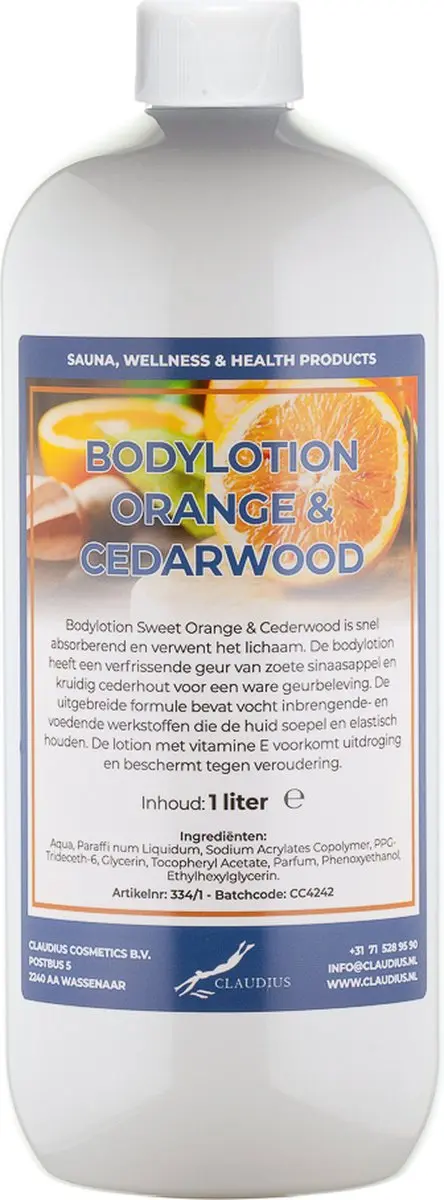 Splashbox Cosmetics Bodylotion Sweet Orange & Cedarwood 1L