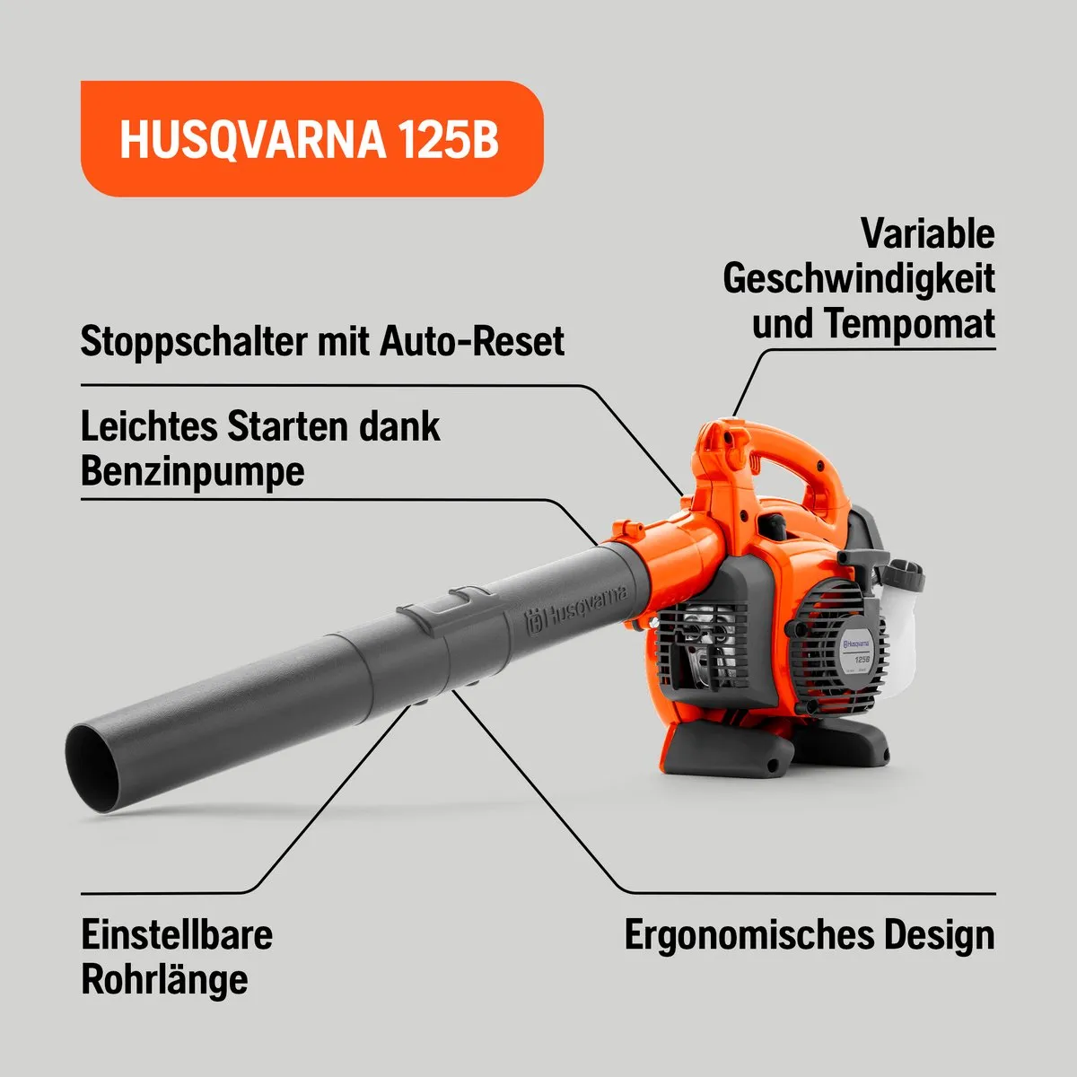 Husqvarna 125B Bladblazer - 28 cm³ - 12,5 N - afbeelding 2 van 6