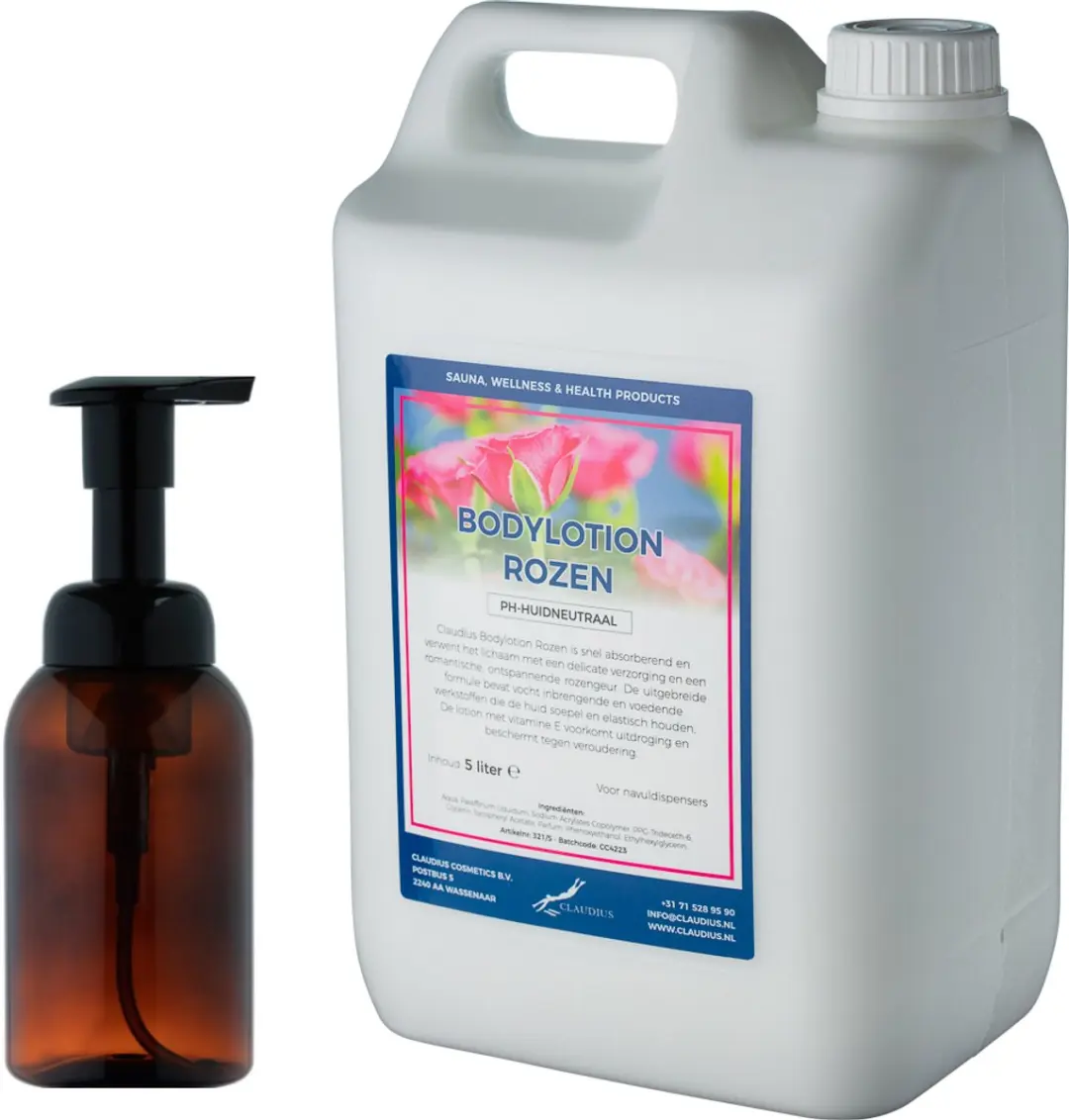 Splashbox Cosmetics Zeepdispenser 300ml + Bodylotion 5.3L Rozen