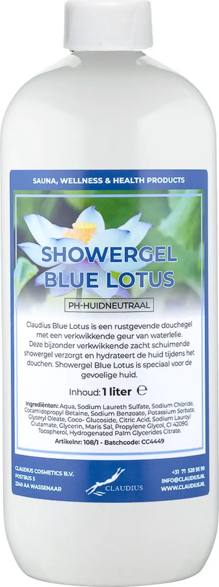 Splashbox Cosmetics Claudius Douchegel Blue Lotus 1L