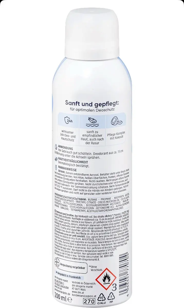 Balea Sensitive Deodorant 200ml - 3 Stuks