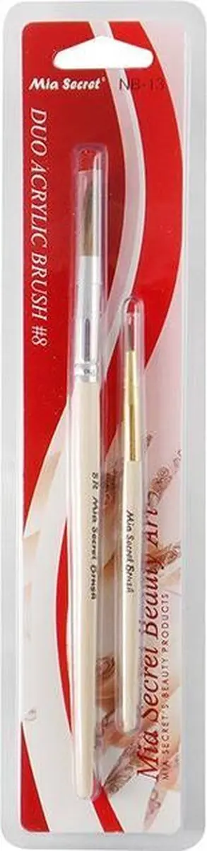 Mia Secret Academy Duo Acryl Penseel #8 - 2 Stuks
