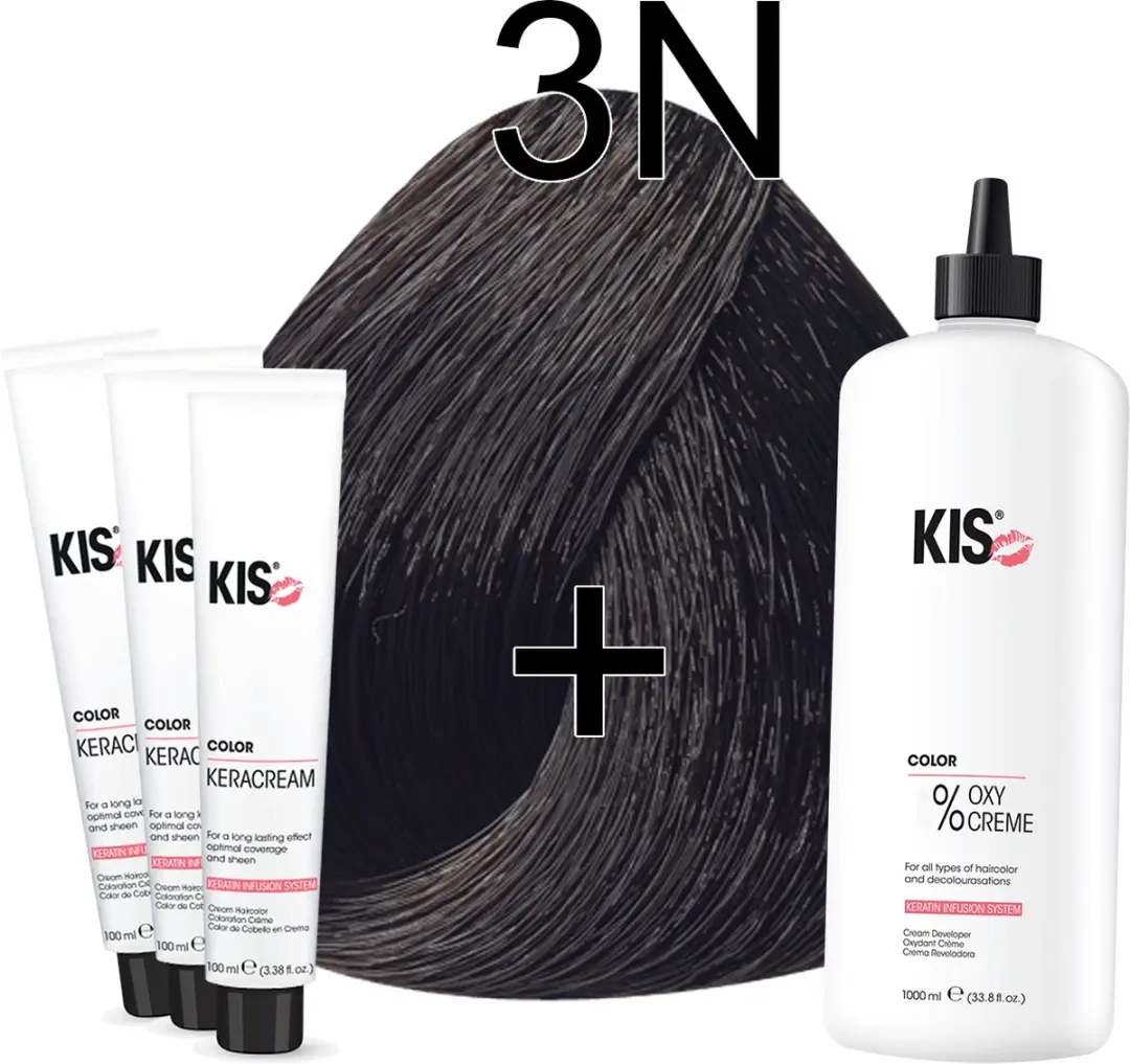 KIS KeraCream Color Haarverf Set 3N Donkerbruin