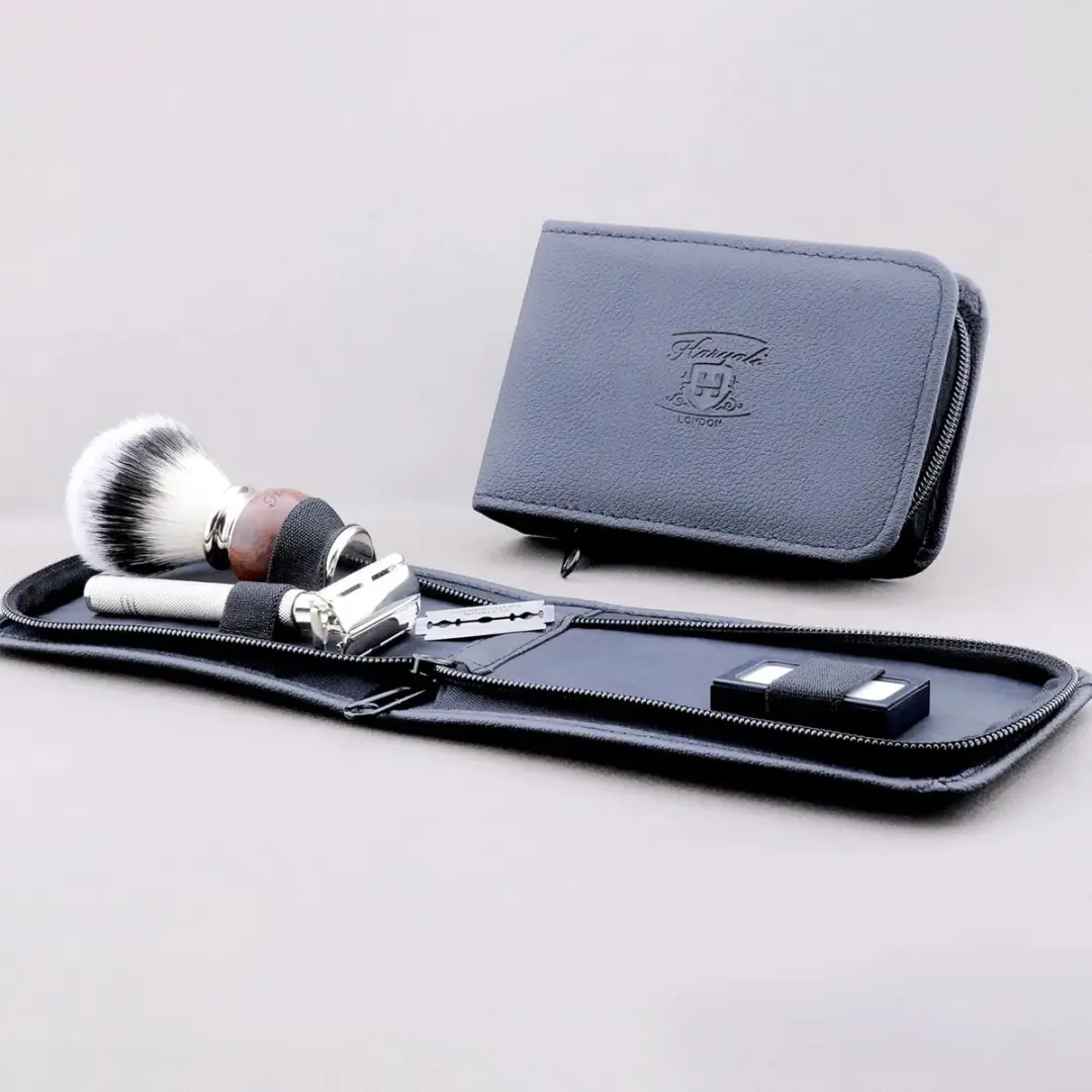 Haryali London Scheerset 6-delig - Maroon & Silver