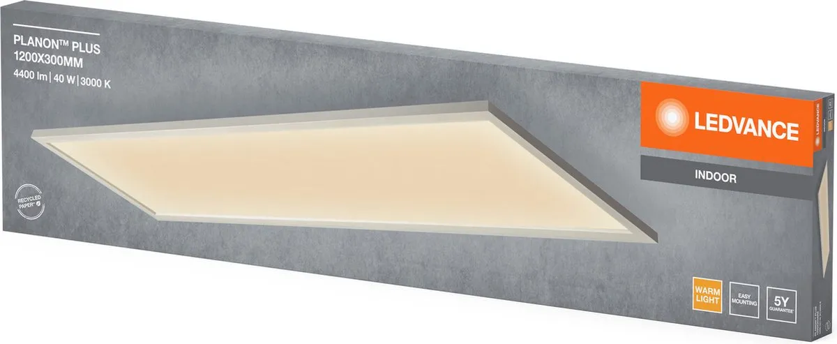 LEDVANCE Planon Plus Plafondlamp 36W 1200x300mm - Warm wit - afbeelding 4 van 4