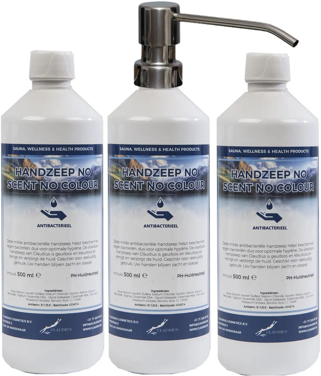 Splashbox Cosmetics Handzeep 500ml - 3 Stuks (met RVS pomp)