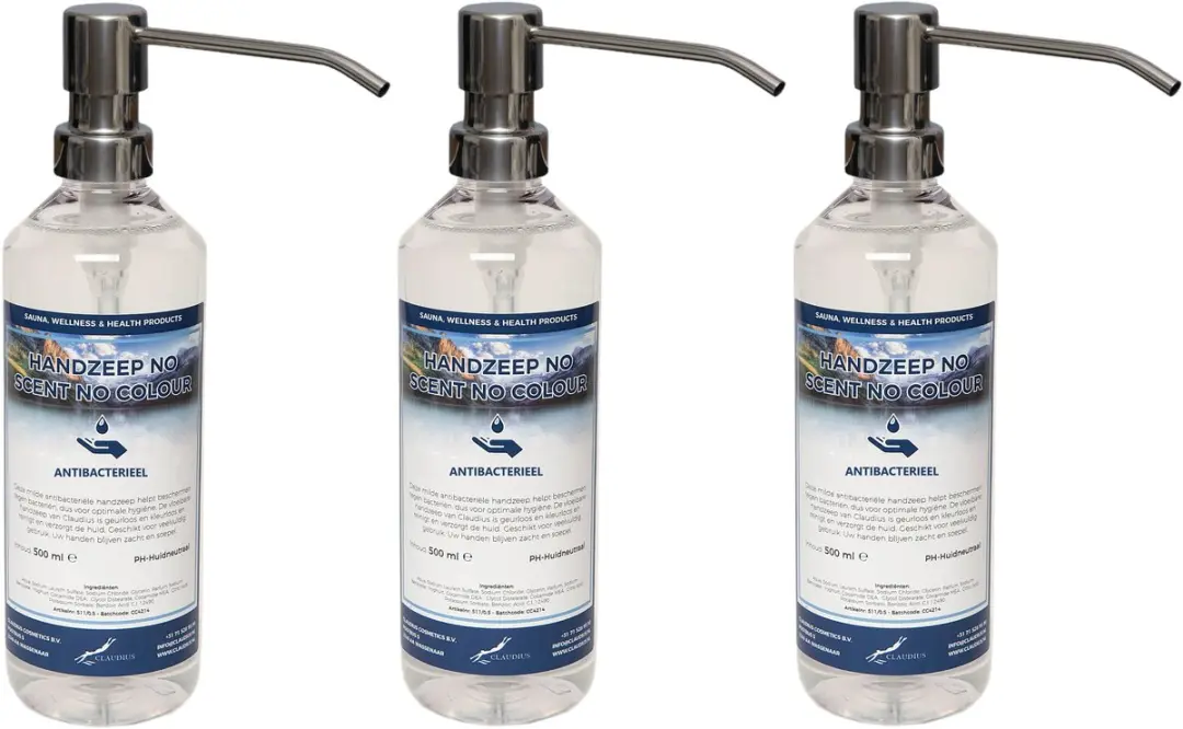 Splashbox Cosmetics Handzeep 500ml - 3 Stuks (met RVS pomp)