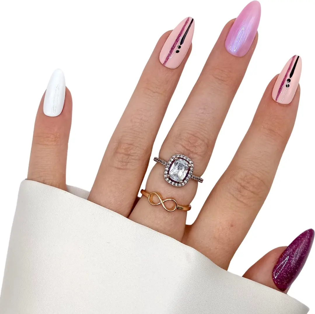 SD Press on Nails B-204 Plaknagels - 20 Stuks Roze